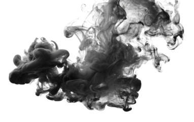 Abstract grayscale ink swirling in liquid