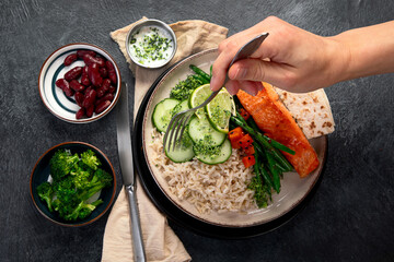 Healthy food. Healthy lunch bowl.