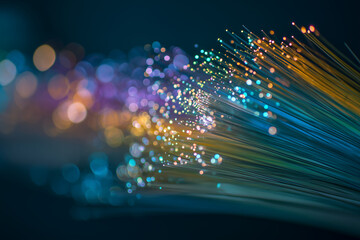 fibre optique colorés macro
