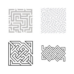 Minimalist Maze Pattern Collection