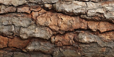 Textures of the Earth: A close-up shot of a rough tree bark with warm color that tells a tale of time and weathering. Revealing the intricate details and patterns of the natural world.