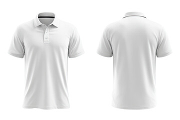 White polo shirt, front and back views