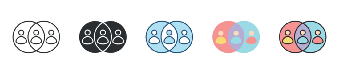 Assimilation Icon Set Multiple Style Collection