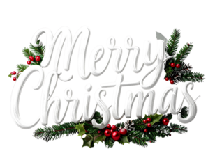 Firefly_Merry Christmas Text PNG Typography 2025 - Elegant White Handwritten Letters Isolated 