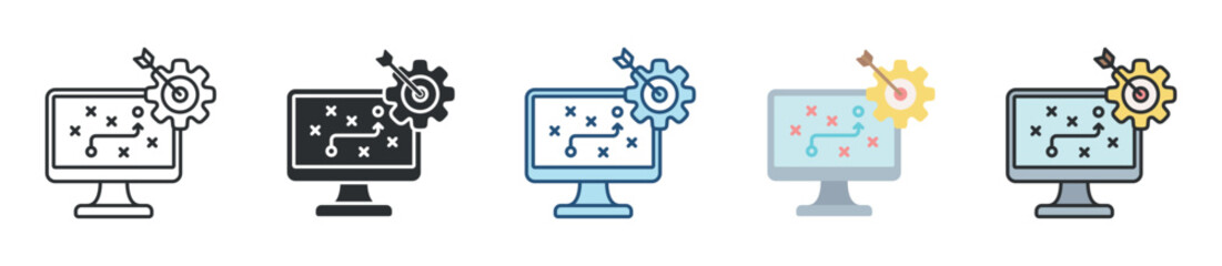 Strategy Icon Set Multiple Style Collection