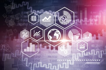 Fototapeta premium Analysis finance graph and investment diagram.