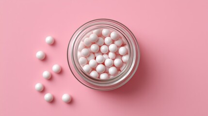 Glass Jar Filled With White Candies