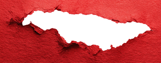 Red textured paper with a large hole