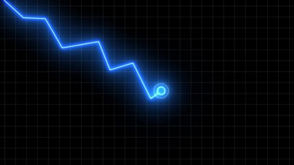 Un successes business graph chart with glowing neon line. - Powered by Adobe