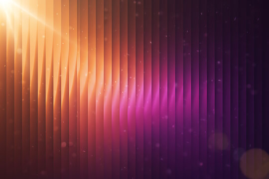 An Abstract Background With Vertical Ribbons Of Orange And Purple Light And Floating Particles - Powered by Adobe