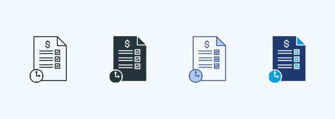 Real Time Invoicing Icon Multiple Style