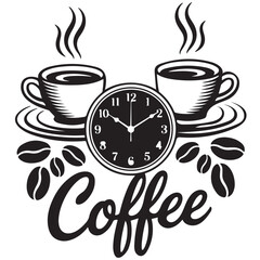  Coffee Clock Logo Design
