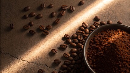 coffee beans and cinnamon