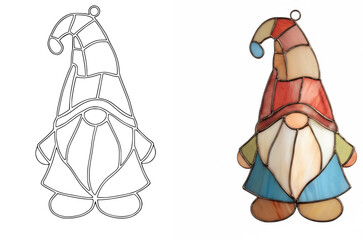 Stained Glass Gnome Suncatcher – Whimsical Garden Window Decor