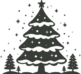 Christmas Tree Forest with Snow and Gifts