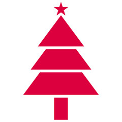 Fototapeta premium red silhouette christmas tree icon