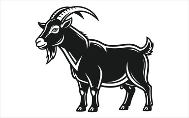 Vectorized Goat for print, sketch, Drawing, Decoration, Wallpaper