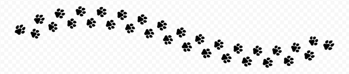 Paw print of dog isolated on transparent background. cat paw print. cat walk foot print. Paw print of dog PNG