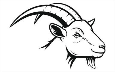 Vectorized Goat for print, sketch, Drawing, Decoration, Wallpaper