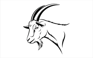 Vectorized Goat for print, sketch, Drawing, Decoration, Wallpaper