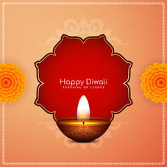 Happy Diwali Indian religious traditional festival greeting card