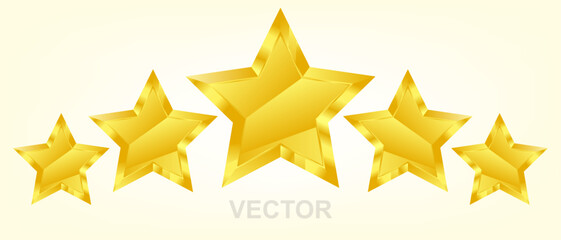 Set rating stars icon badges Feedback customers Rank level of satisfaction rating Five stars