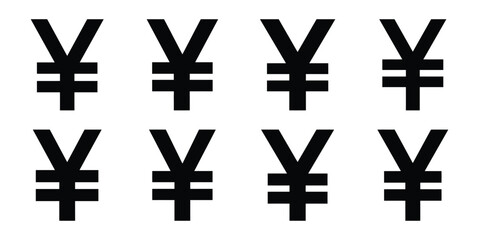 Obraz premium yen sign silhouette business vector icon bundle