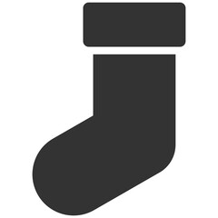 black silhouette christmas socks icon