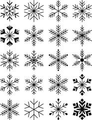 Snowflake vector designs winter crystal