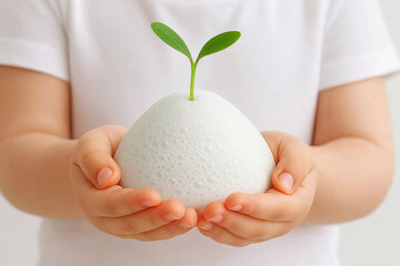 Soap Foam and Bubbles on White Background