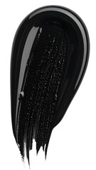 Dark, glossy black paint swatch with brush strokes