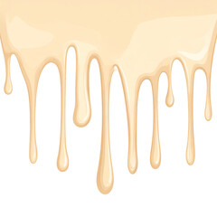 Illustration of dripping, viscous, pale-colored substance against a black background