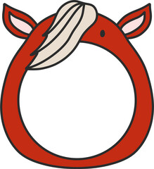 붉은 말 얼굴합성