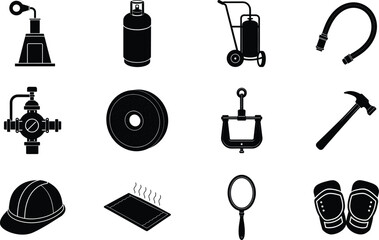 Welder Black Vector Isolated On White Background 