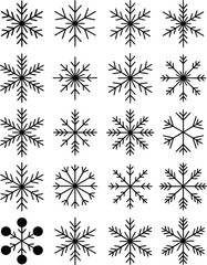 Black snowflake designs winter cold