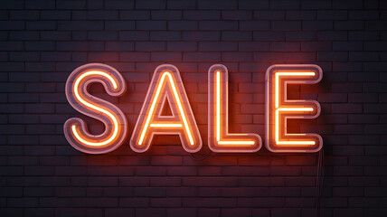 Bright neon SALE sign glowing, perfect for advertising promotional events and enticing customers with seasonal shopping deals, drive sales and boost revenue