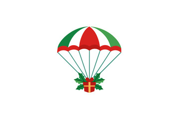 parachute with a christmas tree