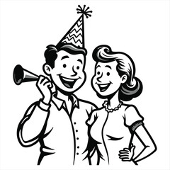 happy family of new year eve