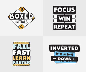 Typographic t-shirt design with some variants of motivational quotes