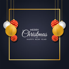 Modern christmas background with christmas balls