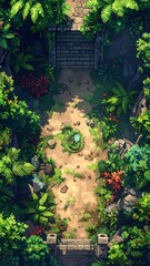 Lush garden path with stone stairs and vibrant foliage