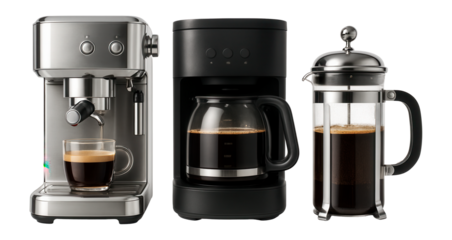 A shared coffee station with various brewing options, ideal for energizing breaks in a