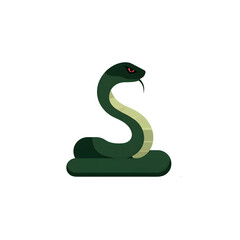 Fototapeta premium Menacing snake poised to strike, a symbol of transformation, danger, and cunning in vibrant vector design, perfect for games, fantasy art, and edgy graphics.