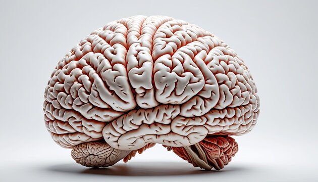 Anatomical study of the human brain; detailed illustration with realistic texture
