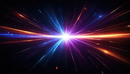 Fototapeta premium Cosmic burst of light and energy, vibrant colors, expanding outwards