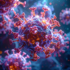 Microscopic illustration of the COVID-19 virus