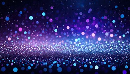 Abstract, colorful bokeh of lights on a deep blue, purple, and pink background