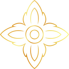 Thai Traditional Floral Pattern — Gold Ornamental Lotus Motif Design