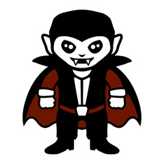 Evil Vampire Character Cool Grin Funny Halloween Smiling 