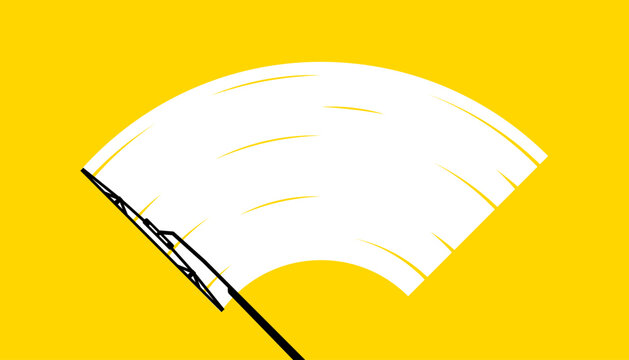 Wipers are clearing the windshield. Wiping for the windshield of a car. Clean window, wiper blades. Vector illustration.